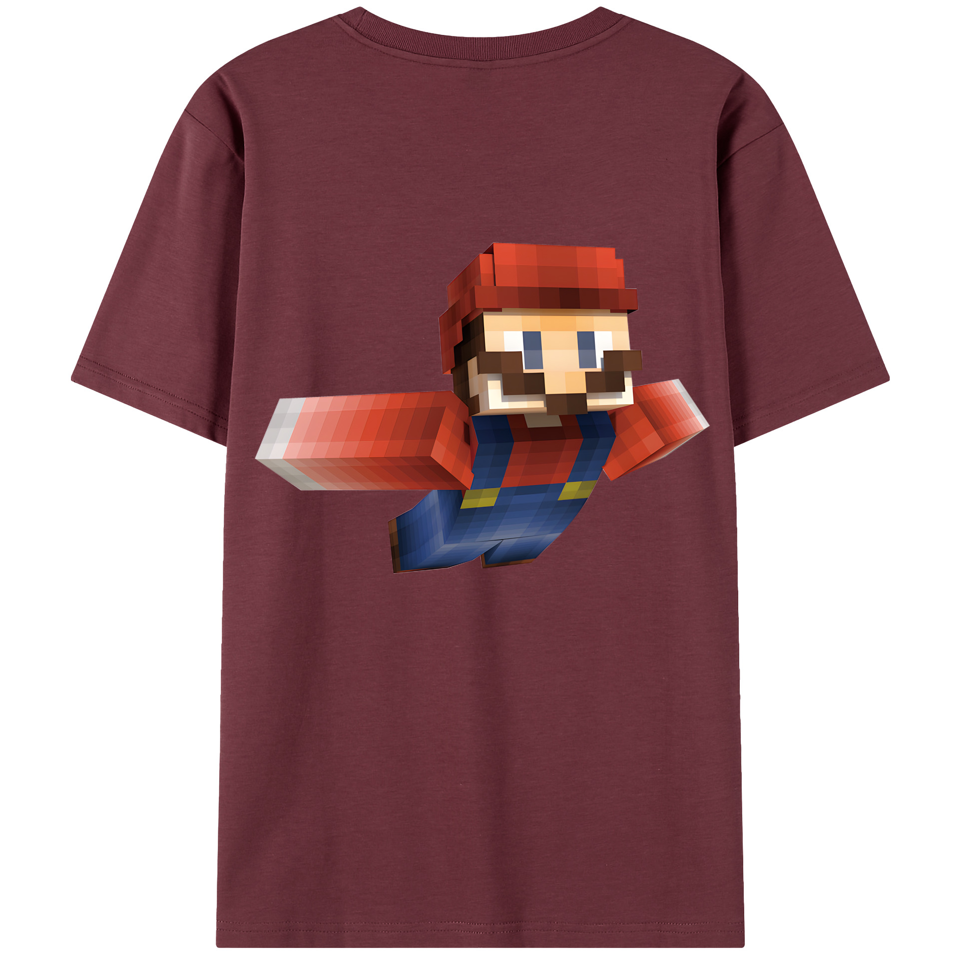 （画像用） マインクラフト ブロックの世界 Minecraft MC Block world 綿100％半袖Tシャツ（背面プリント）